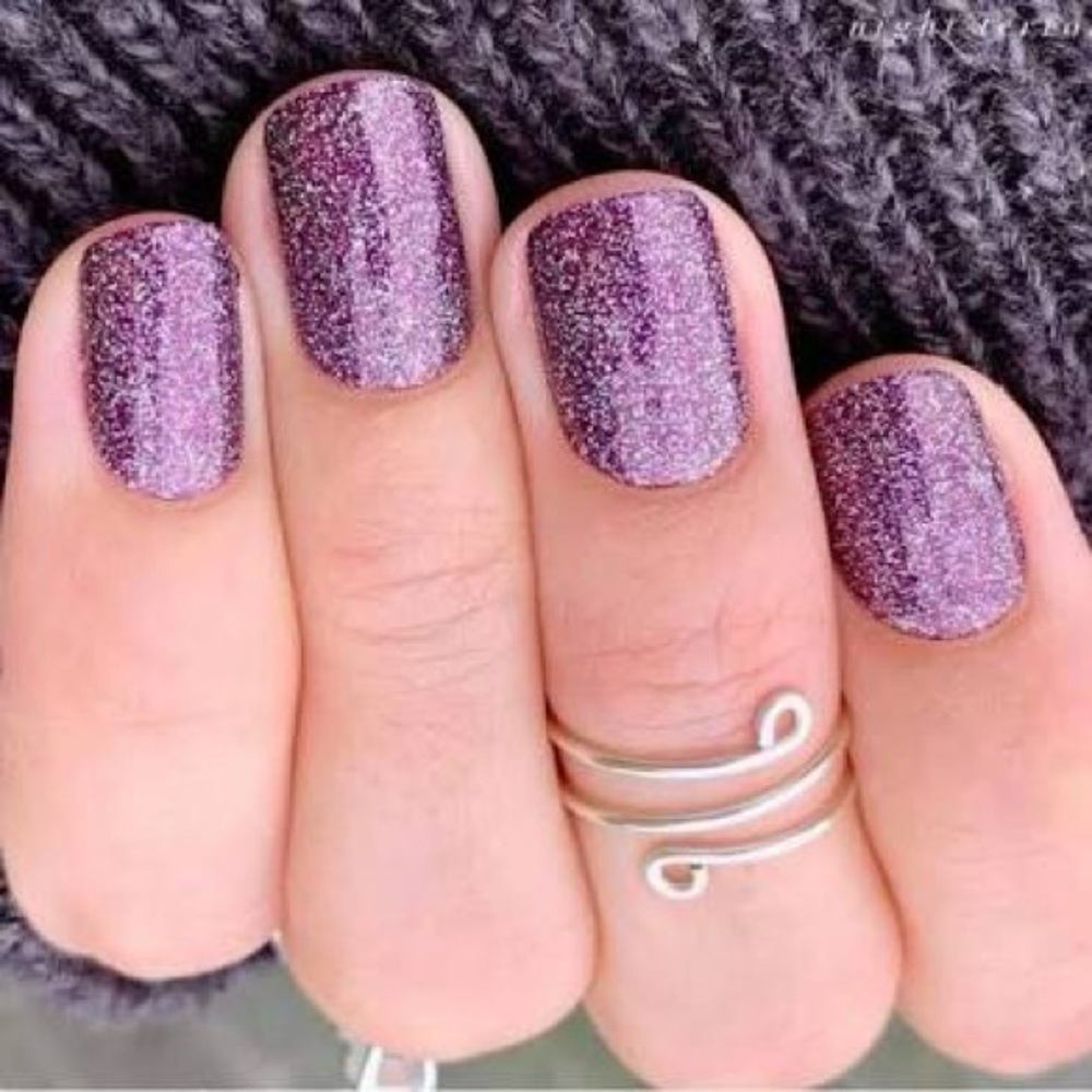 Color Street RETIRED NIGHT TERROR Glittering Purple Nail Set